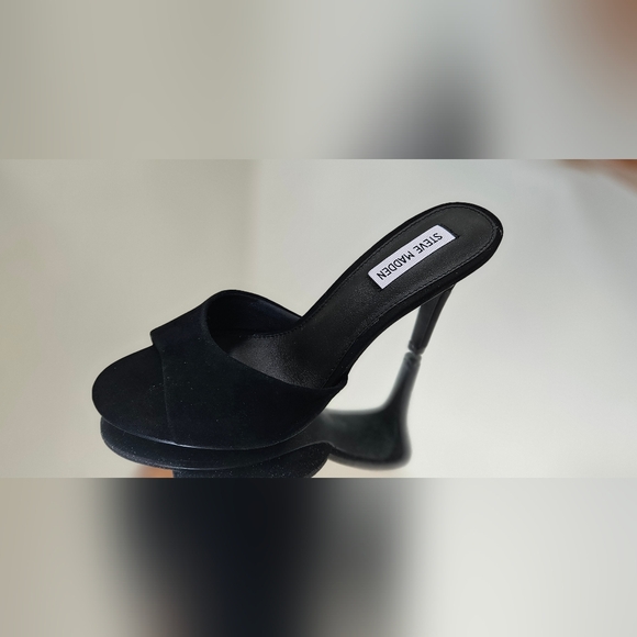 Steve Madden Shoes - Steve Madden Black Suede Open-Toe Stiletto Mule
